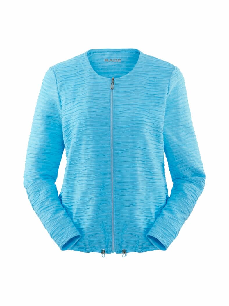 Rabe Jersey-Jacke mit Struktur Aquablau