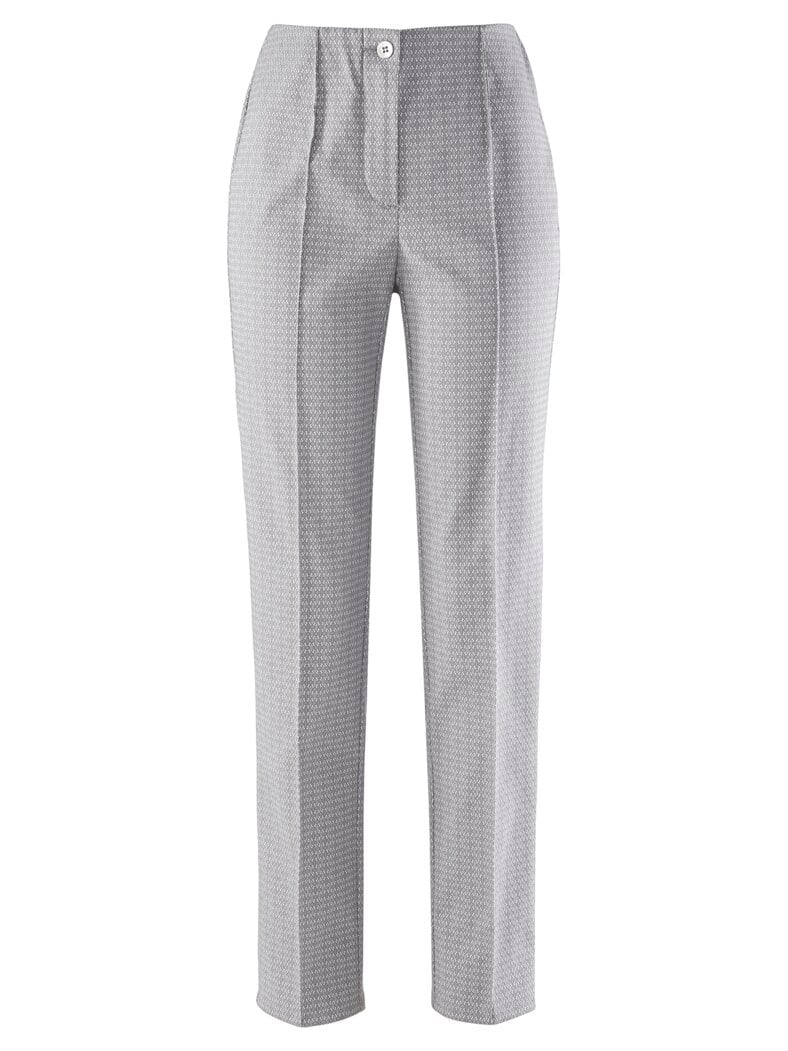 Schlupfbundhose Perfekt-in-Form Grau bedruckt