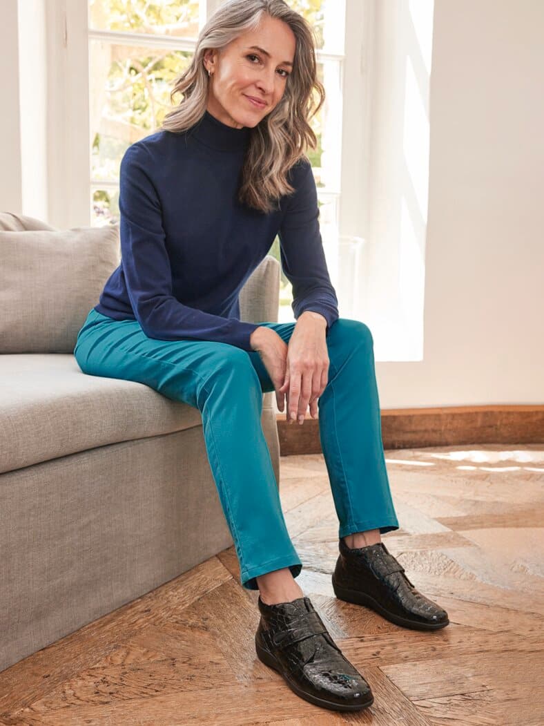 Bügelfreihose Satinstretch Petrol