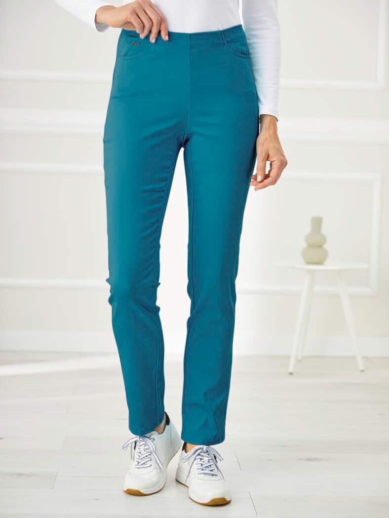 Bügelfreihose Satinstretch Petrol