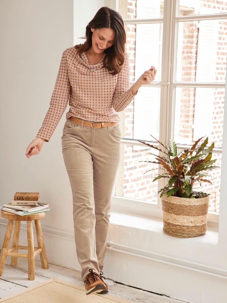 Baumwoll-Cordhose Thermo Beige