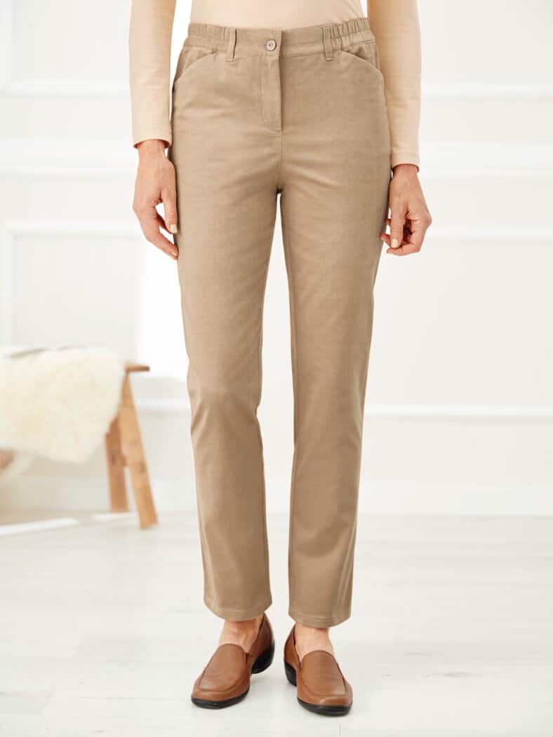 Baumwoll-Cordhose Thermo Beige