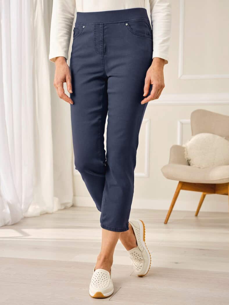 7/8 Bequembundhose Powerstretch Marine