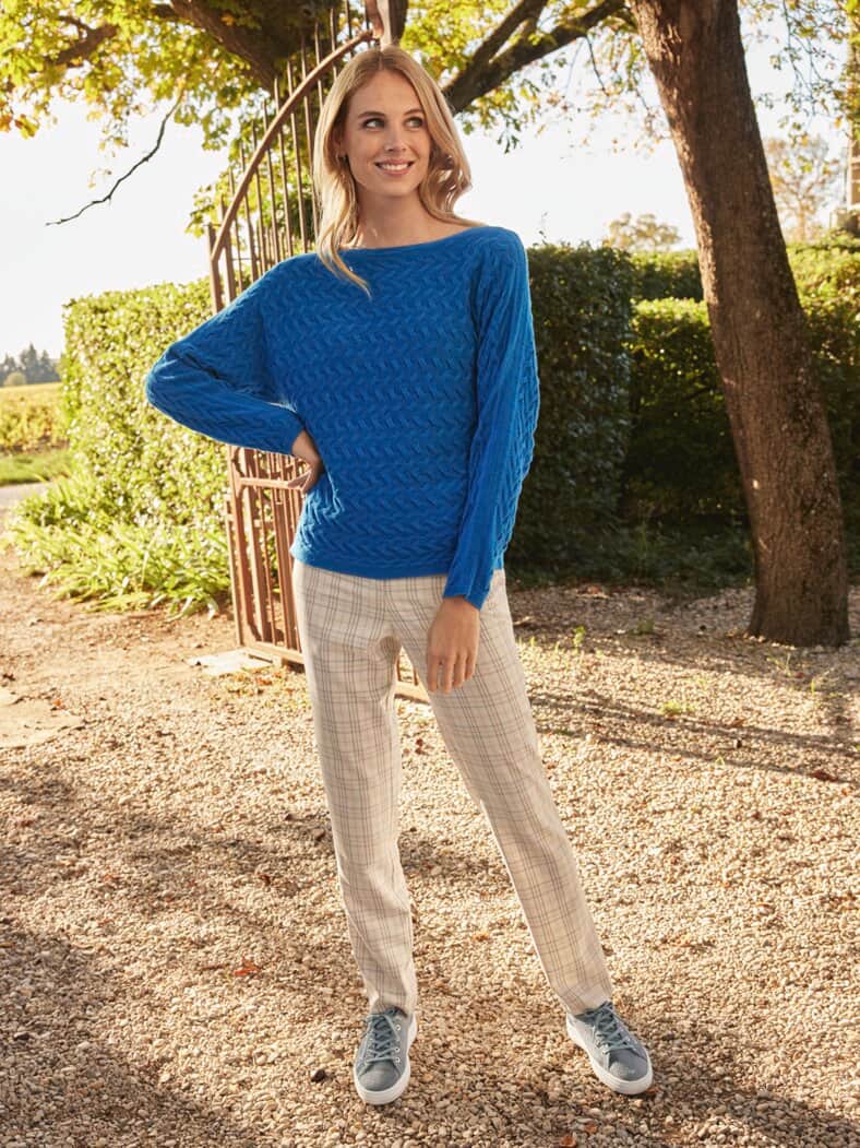 Bequembundhose Sommerkaro Beige kariert