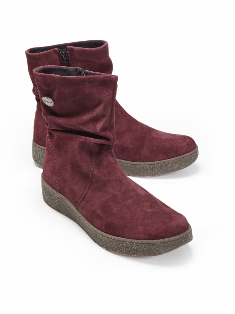 Aquastop-Reißverschluss-Stiefelette Bordeaux