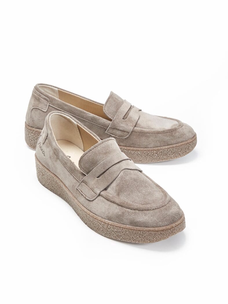 Komfort-Slipper Samtvelours Taupe