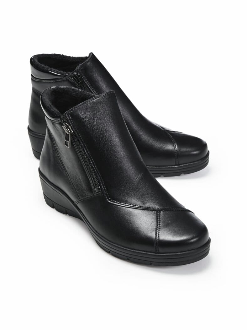 City-Stiefelette Duo-Zip Schwarz