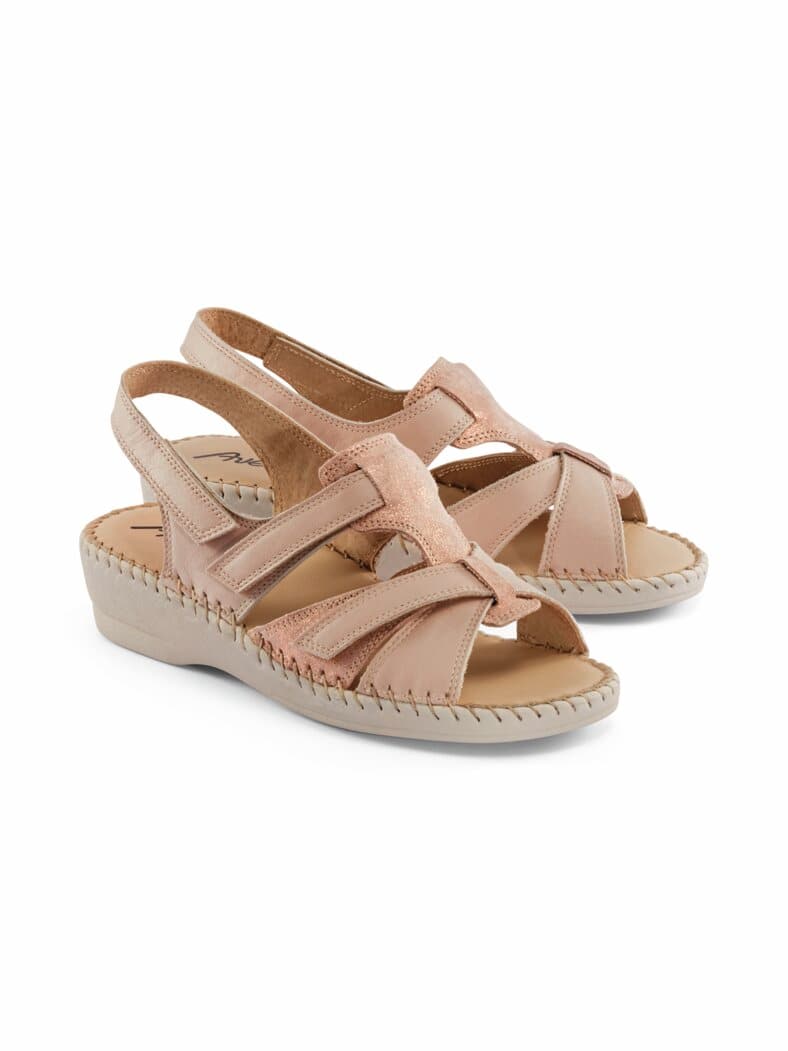 Doppelklett-Sandale Supersoft Rosa