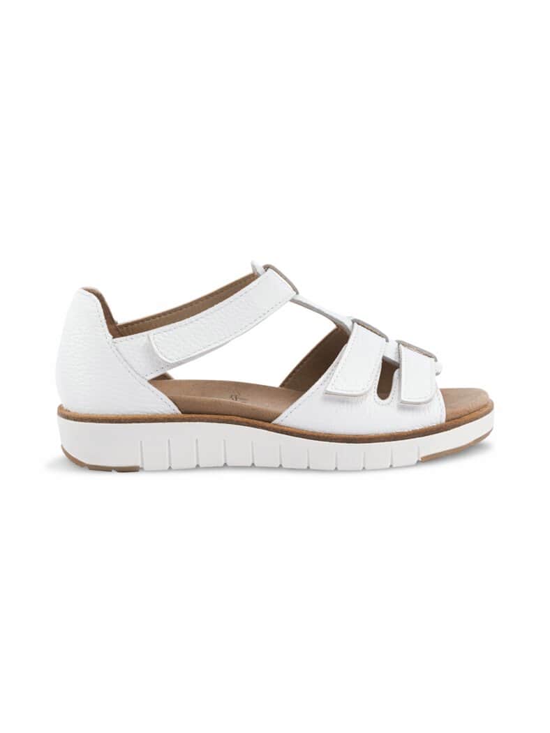 Hirschleder-Klett Sandalenschuh Weiss