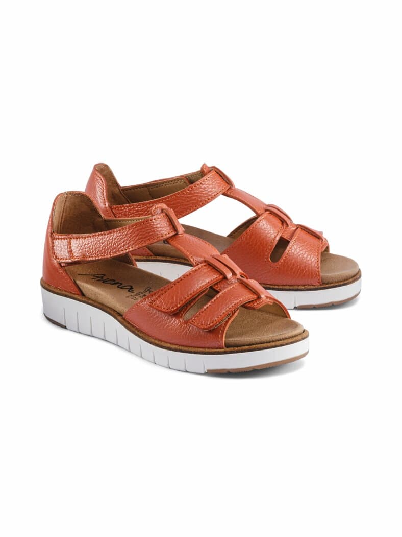 Hirschleder-Klett Sandalenschuh Orange