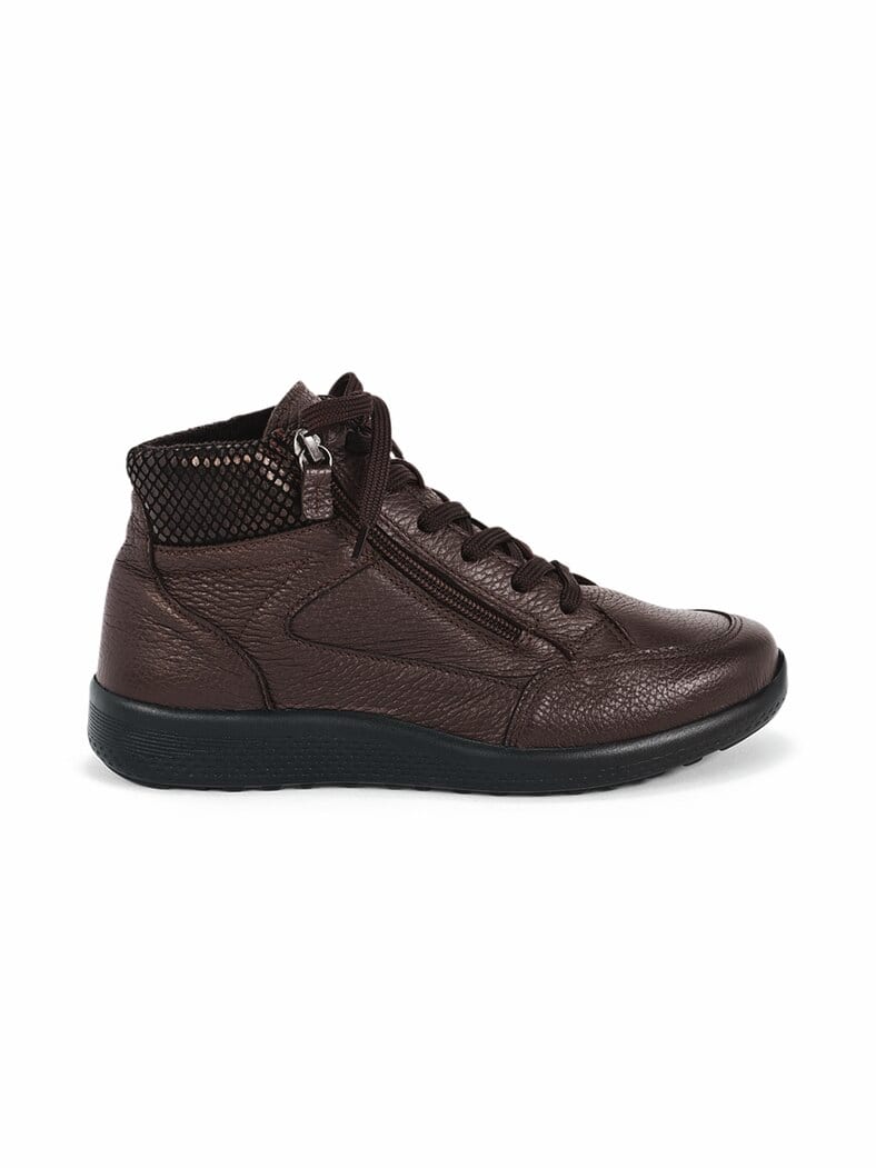 Hirschleder-Stiefelette Bequemweite Braun