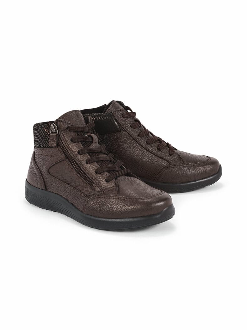 Hirschleder-Stiefelette Bequemweite Braun