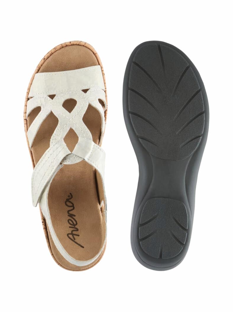 City-Sandale Keilabsatz Weiß