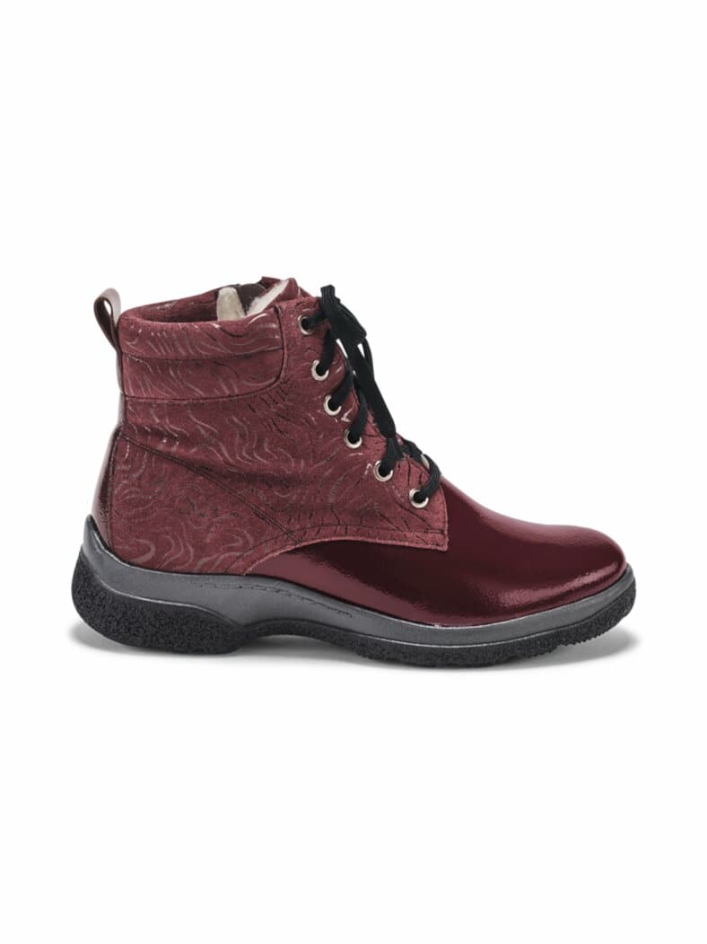 Ultragrip-Stiefelette Schurwolle Bordeaux