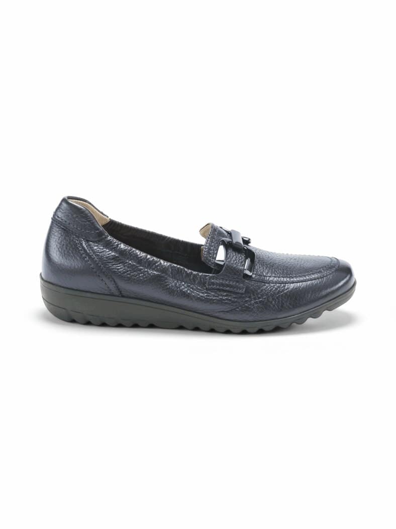 Hirschleder-Slipper Komfort Chic Blau