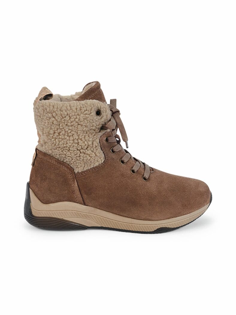Plüsch-Stiefel Winterfest Taupe