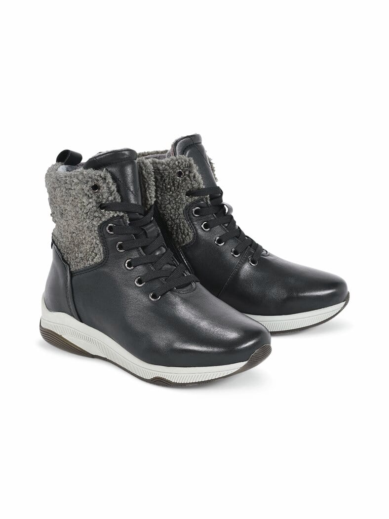 Plüsch-Stiefel Winterfest Schwarz