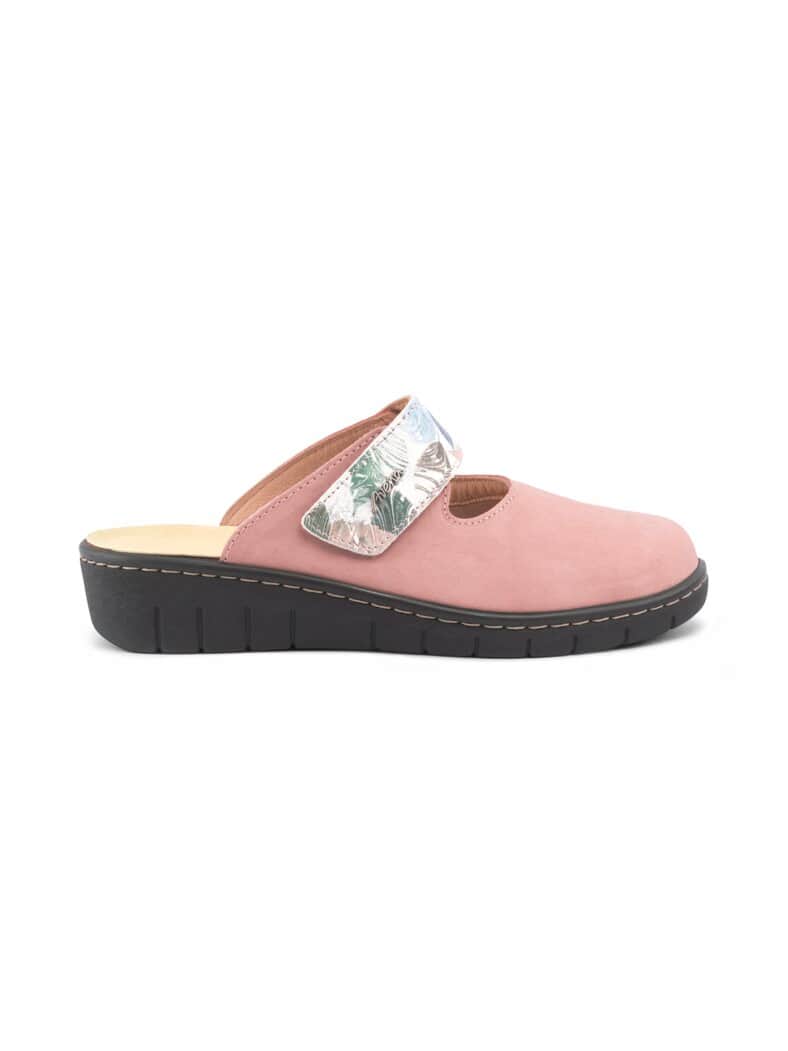 Hallux-Korkfußbett Pantolette Rosa-Multicolor