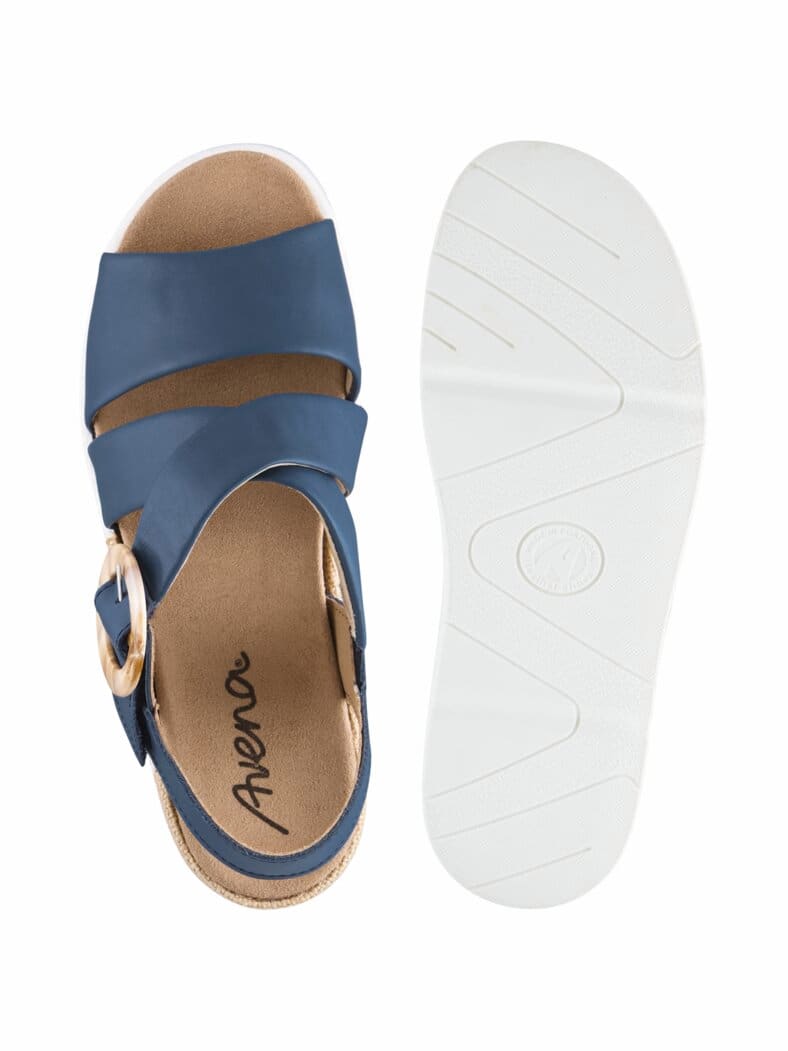 Hallux-Klettsandale Keilabsatz Blau