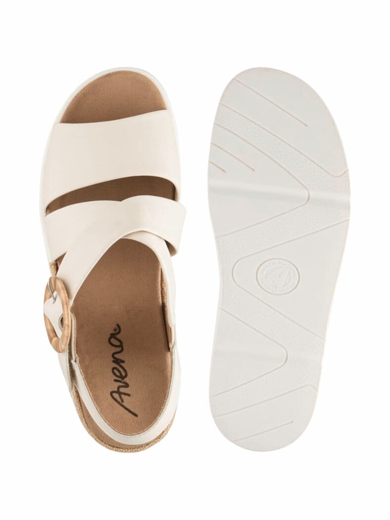 Hallux-Klettsandale Keilabsatz Beige