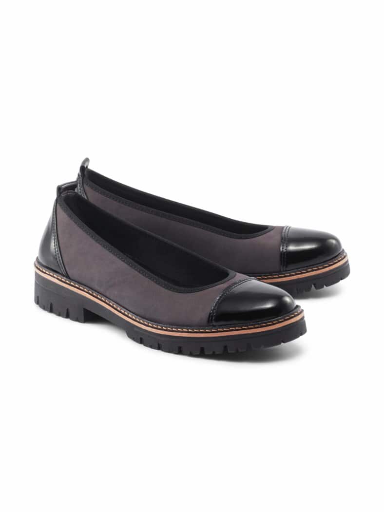 Hallux-Ballerina Schrittsicher Grau-Schwarz