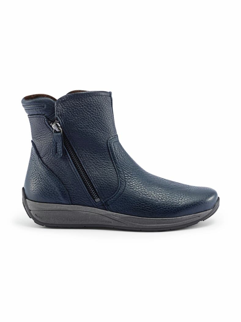 Hirschleder-Bootie Warmfutter Blau
