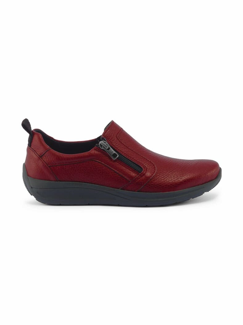 Hirschleder-Slipper Komfort Bordeaux