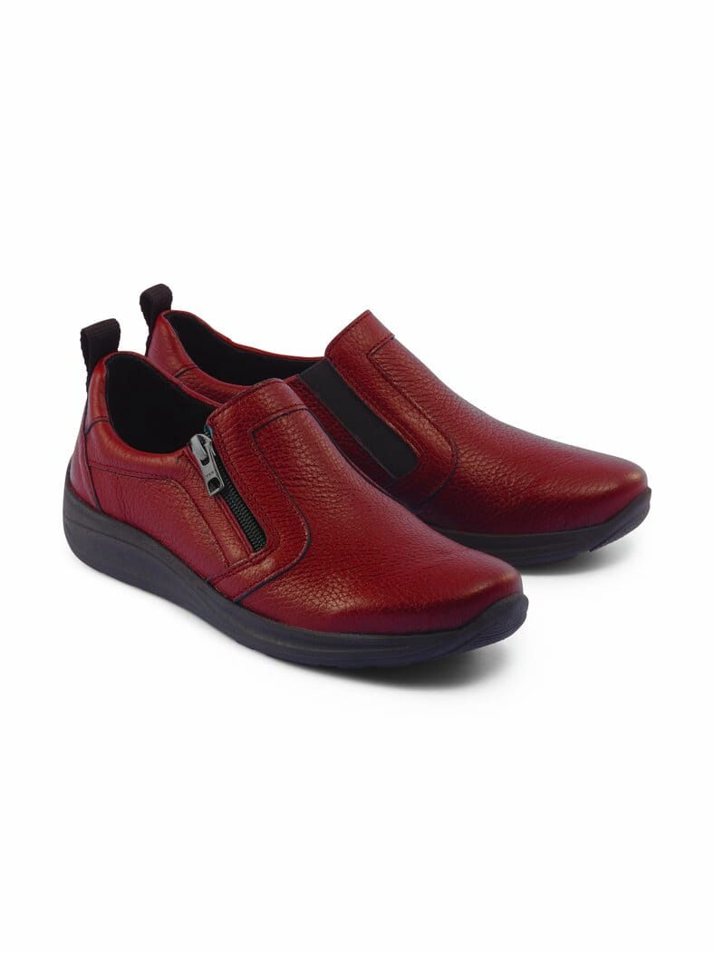 Hirschleder-Slipper Komfort Bordeaux