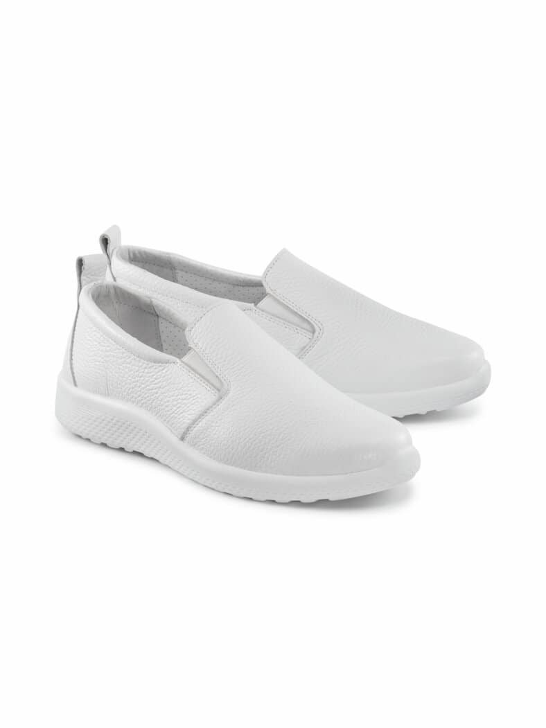 Hallux-Hirschleder Slipper Komfort Weiß