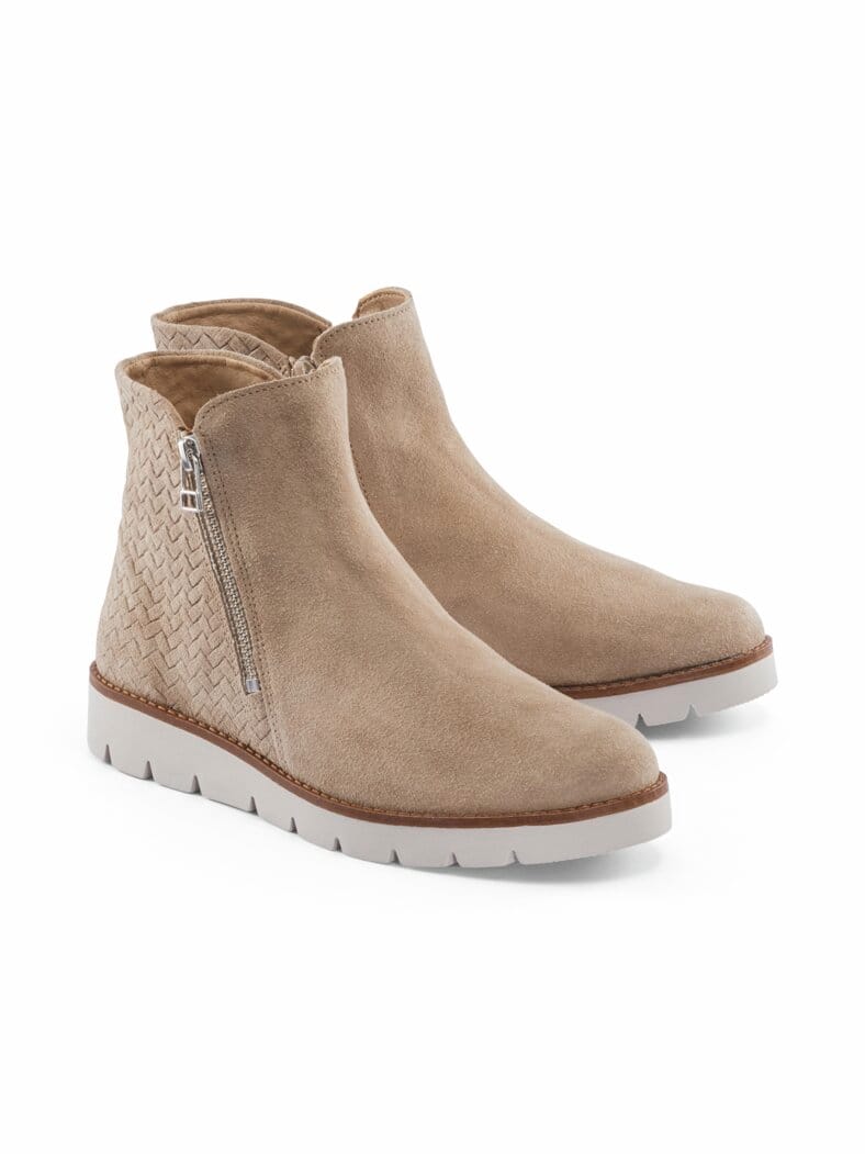 Hallux-Bootie Doppelreißverschluss Beige