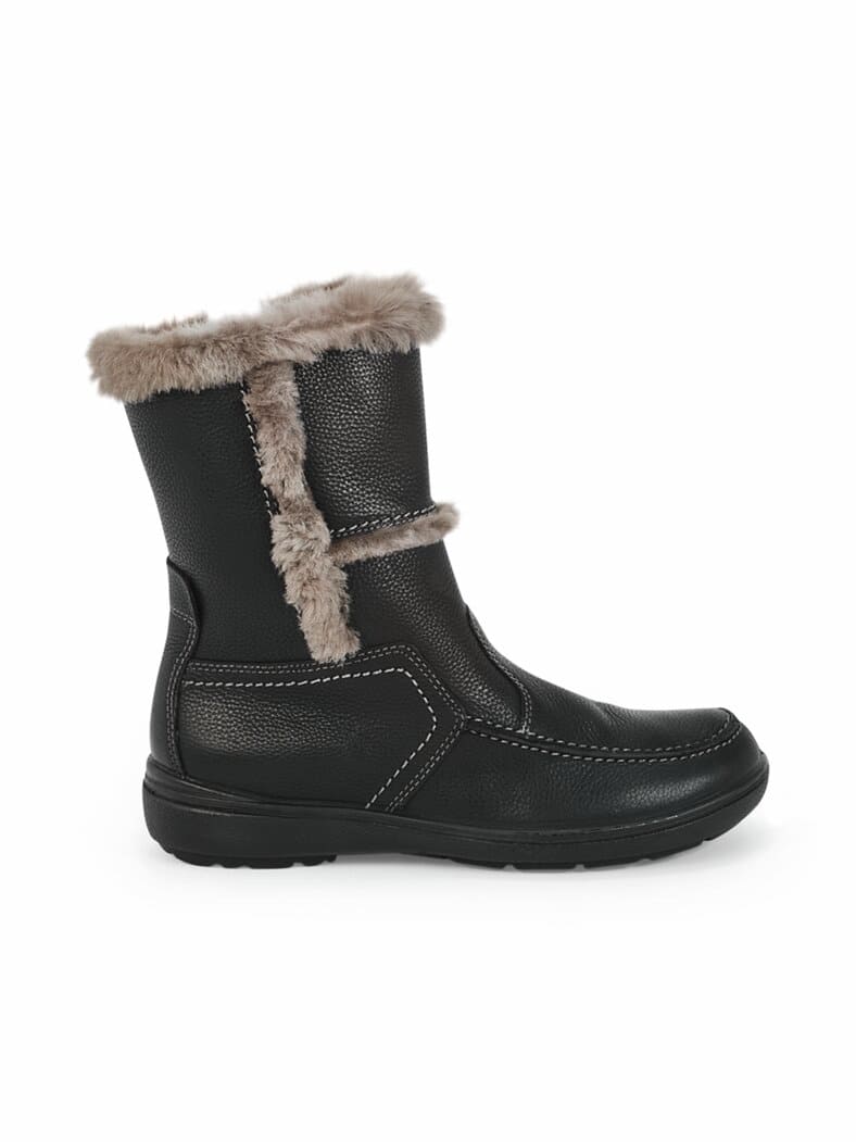 Lammfell-Stiefel Schwarz