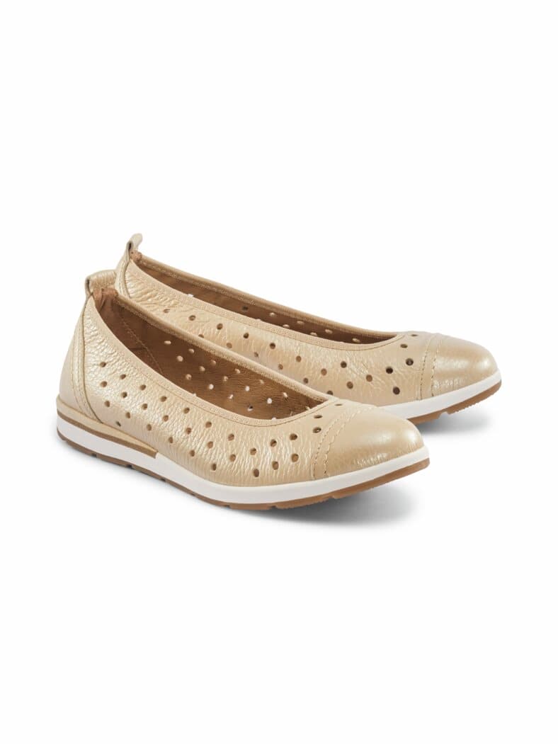 Hirschleder-Ballerina Sommerleicht Beige