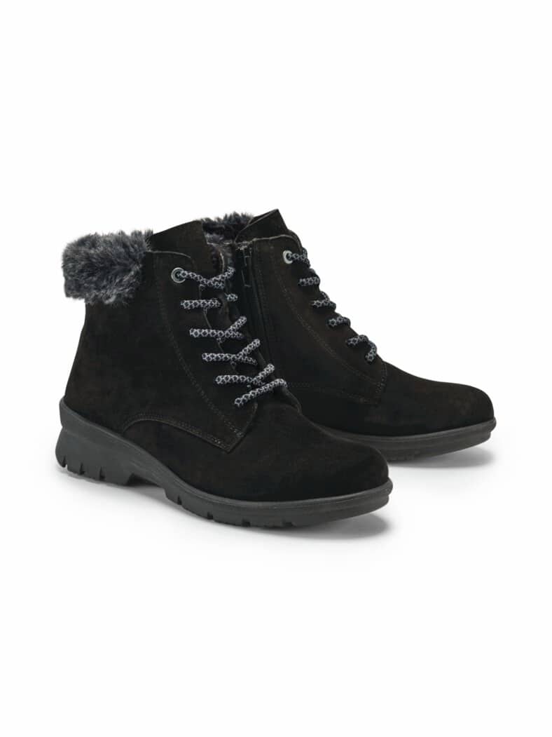Hallux-Stiefelette Kuschelwarm Schwarz