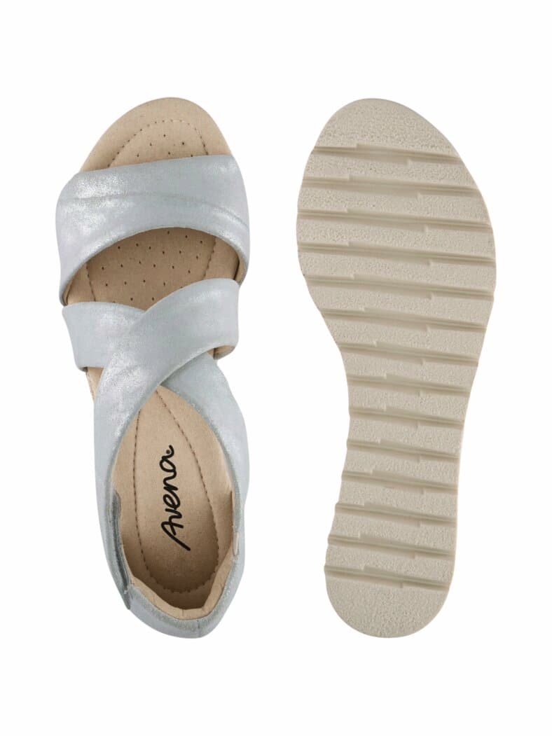 Hallux Sandalenschuh Grau Metallic