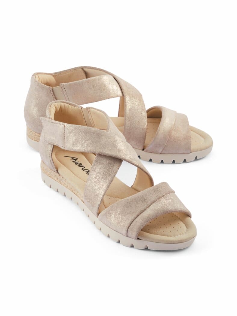 Hallux Sandalenschuh Beige Metallic