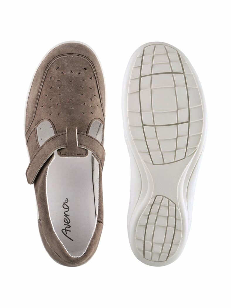 Hallux-Klett-Slipper Extraweit Beige