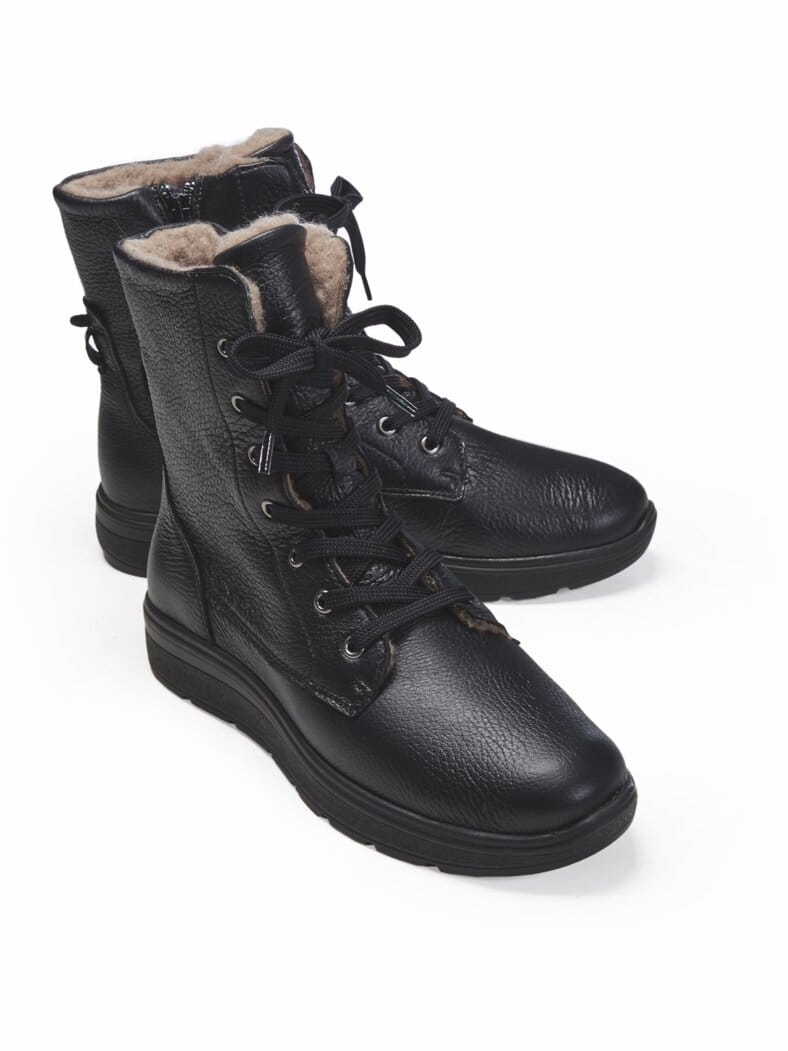 Hallux-Hirschleder Bootie Schwarz