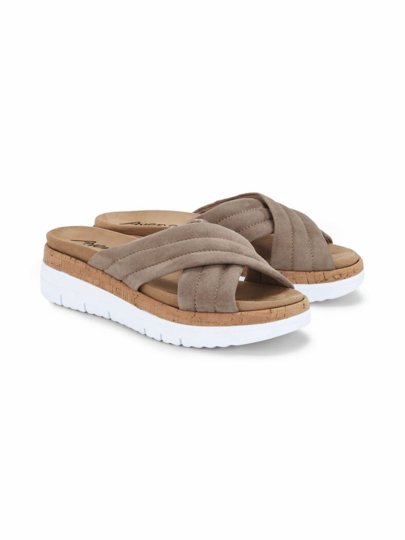 Hallux-Kreuz-Pantolette Beige