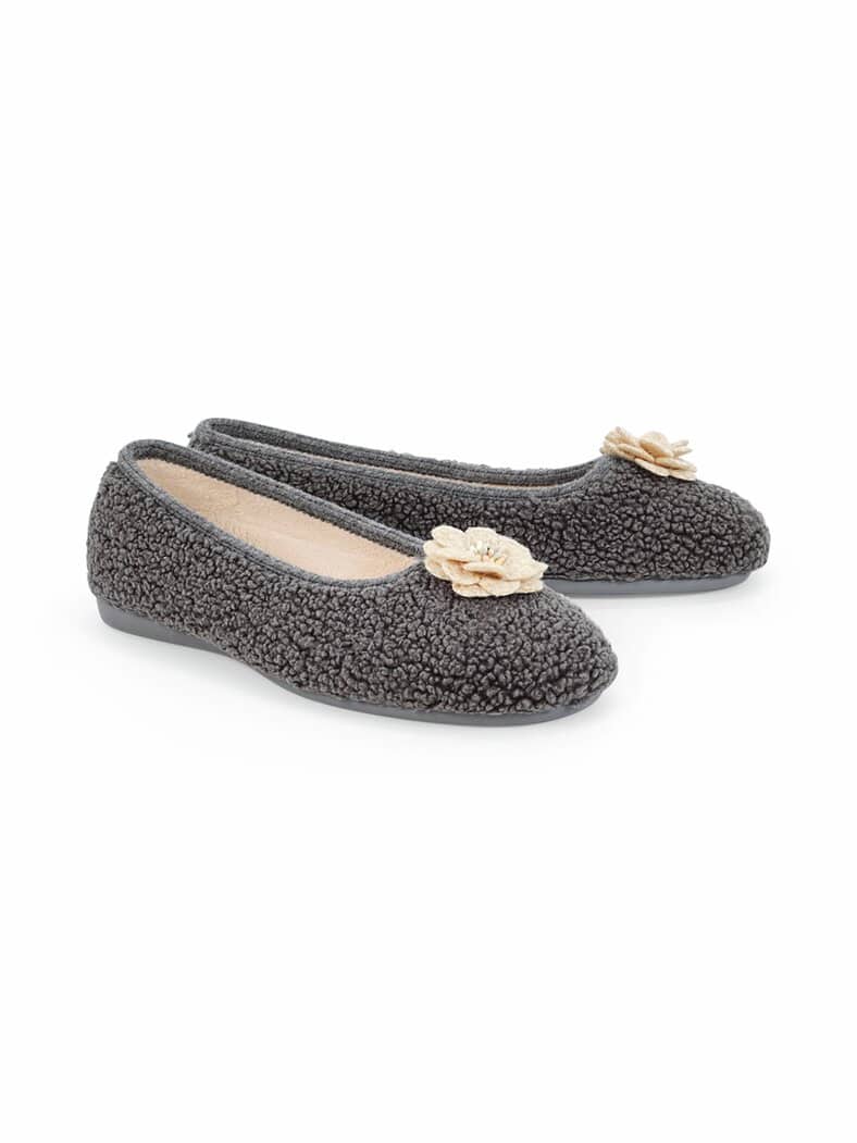 Varomed-Hallux-Hausschuh-Ballerina Grau