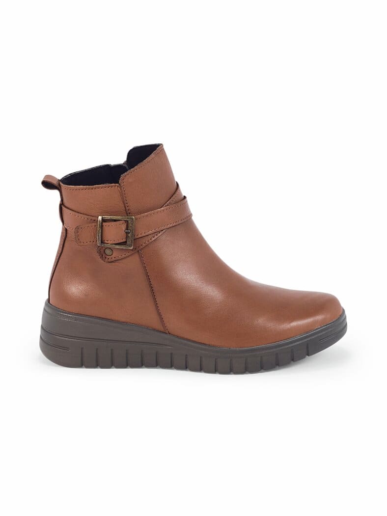 Hallux-Soft-Stiefelette Cognac