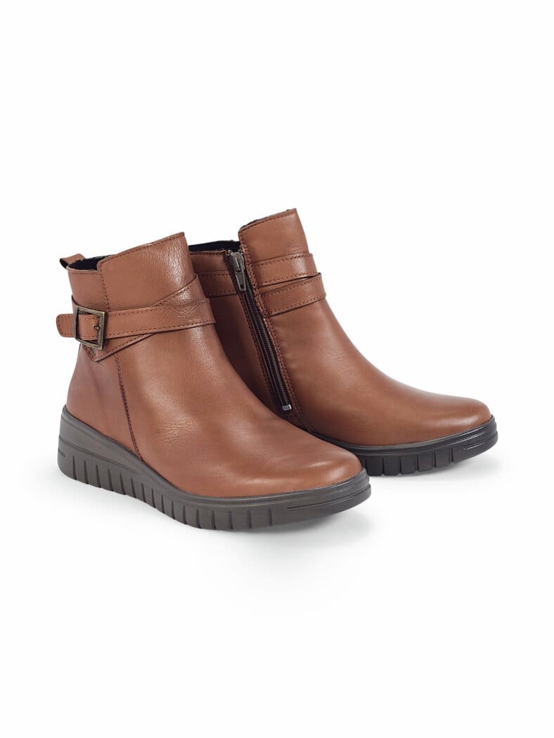 Hallux-Soft-Stiefelette Cognac