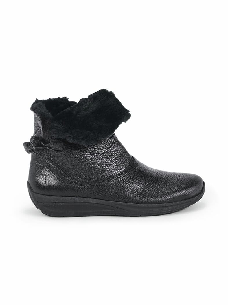 Hallux-Hirschleder Kuschel-Bootie Schwarz