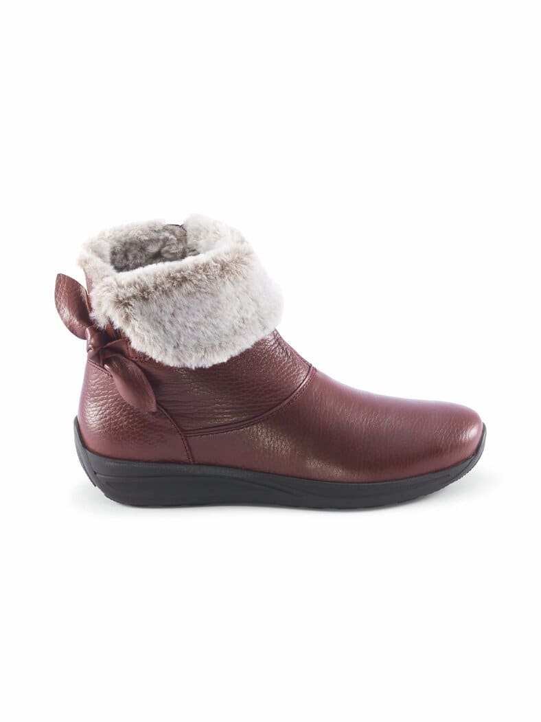 Hallux-Hirschleder Kuschel-Bootie Bordeaux