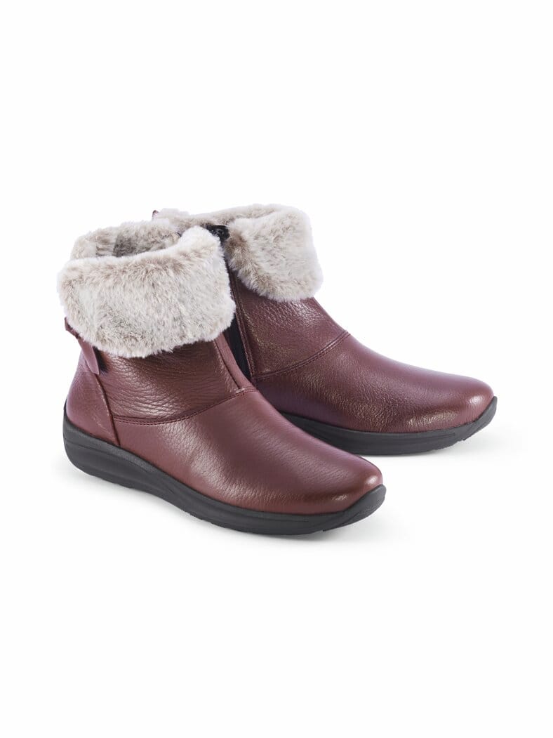 Hallux-Hirschleder Kuschel-Bootie Bordeaux