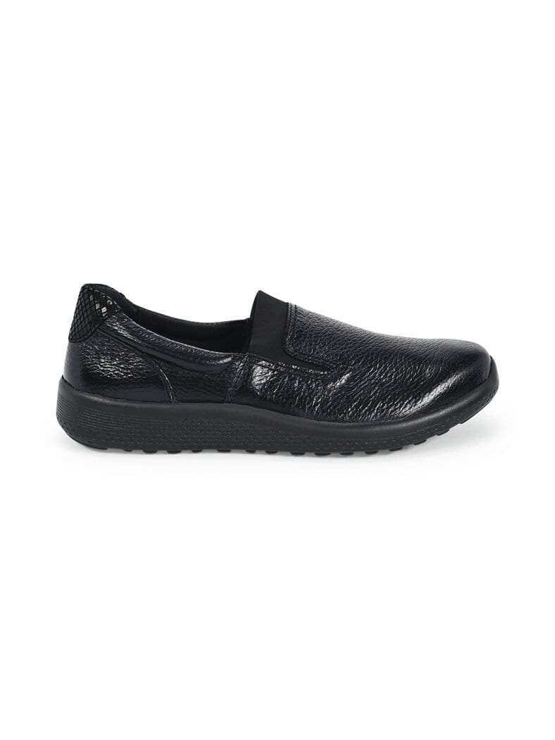 Hallux-Hirschleder Komfortslipper Schwarz