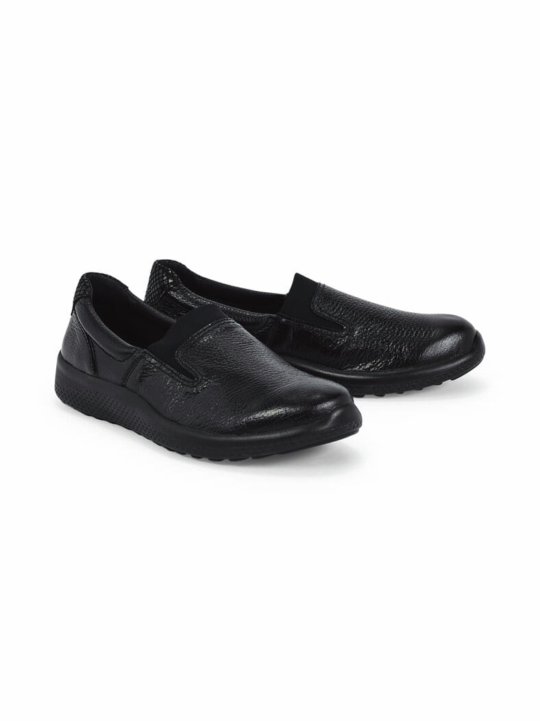 Hallux-Hirschleder Komfortslipper Schwarz