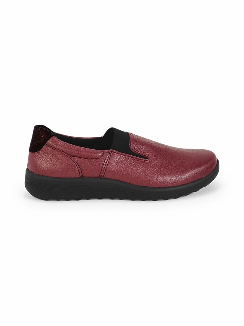 Hallux-Hirschleder Komfortslipper Bordeaux