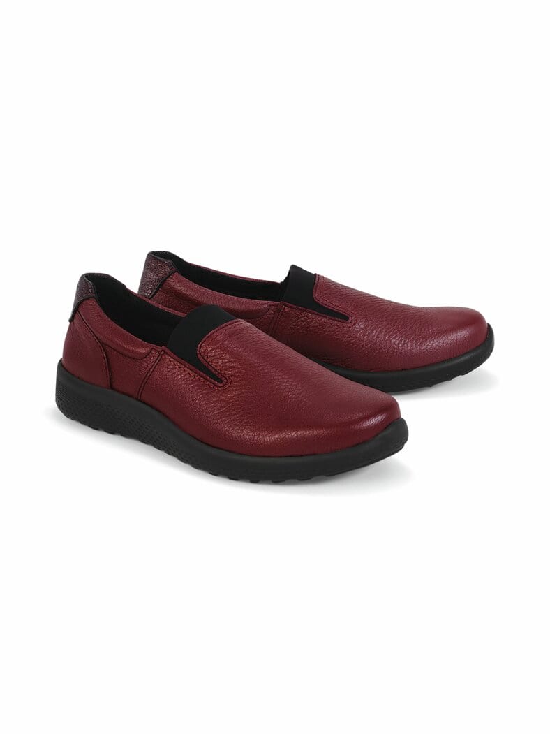 Hallux-Hirschleder Komfortslipper Bordeaux