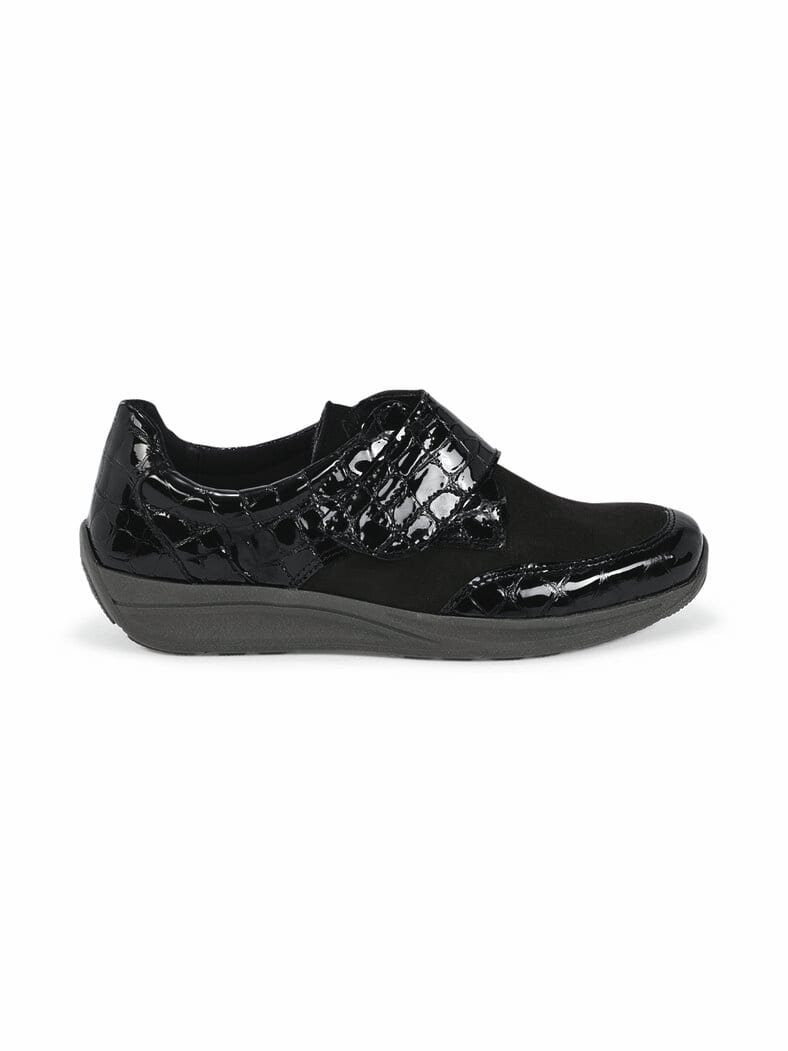 Hallux-Klettschuh Bequemsoft Schwarz-Kroko