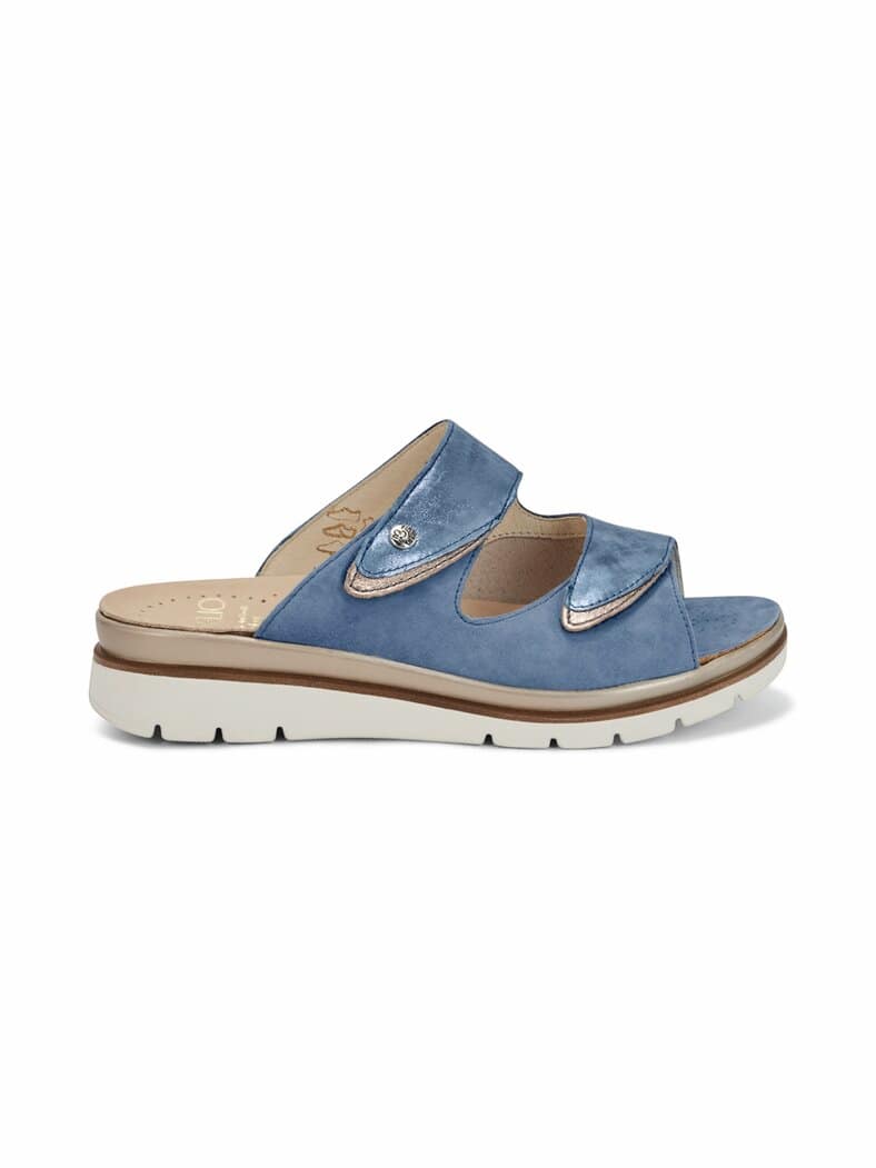 Fidelio-Hallux Klettpantolette Blau glänzend